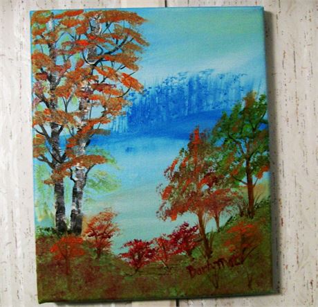 460x443 Oil Painting, Original 8x10 Painting Early Autumn, Painted - 8x10 Painting