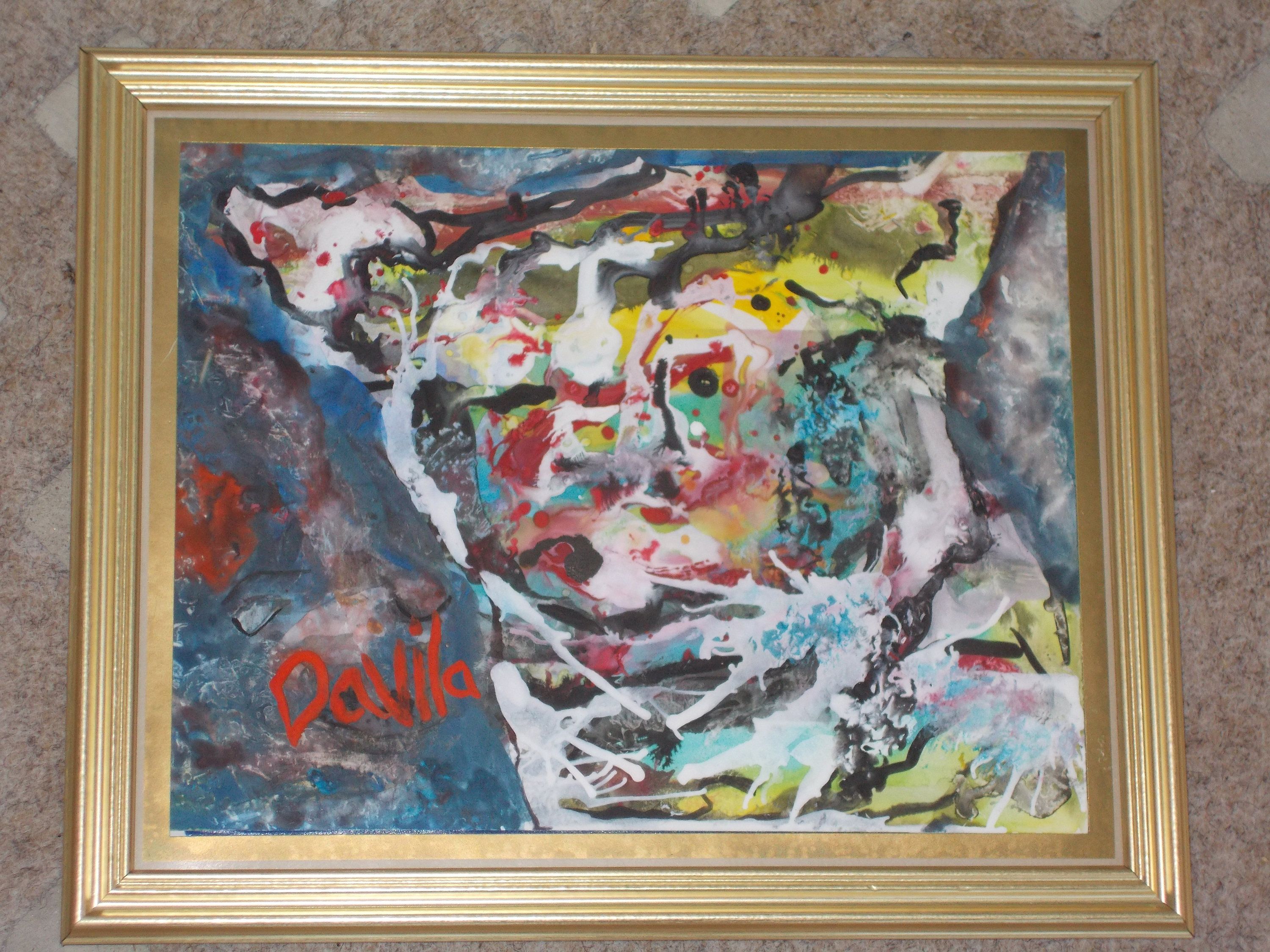 3000x2250 Original Abstract Dog Watercolor Painting Hand Painted By Texas - 8x10 Painting