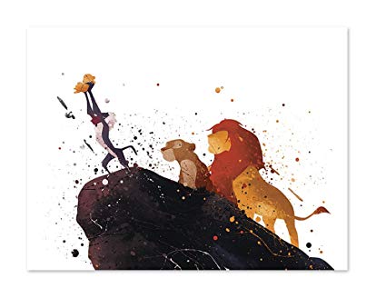 425x339 Pgbureau The Lion King Inspired Watercolor Art Print - 8x10 Painting