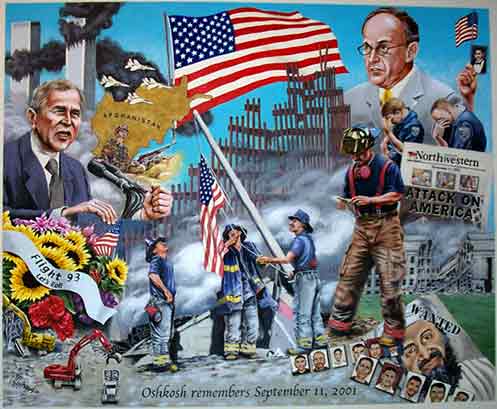 497x409 Commisioned 9 11 Painting By Cliffk - 9 11 Painting