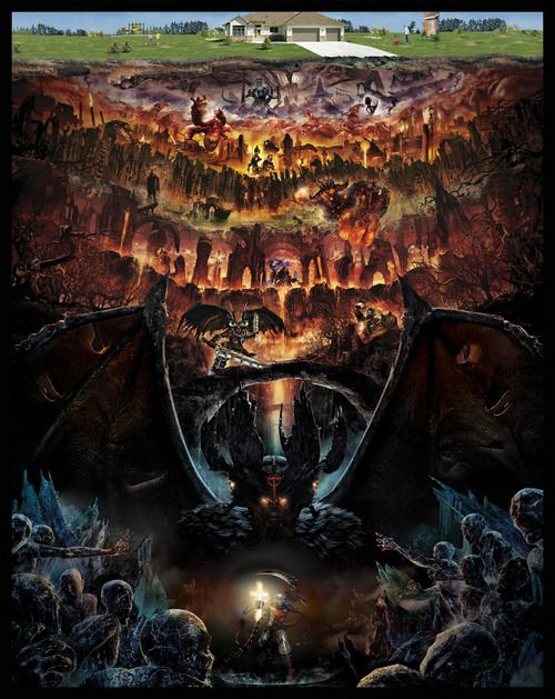 500x629 Dante's 9 Circles Of Hell By Cinco Design Fabulous Infernos - 9 Circles Of Hell Painting
