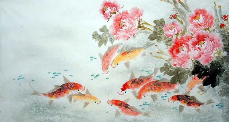 9 Koi Fish Painting at PaintingValley.com | Explore collection of 9 Koi ...