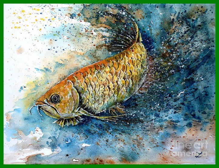 722x554 Awesome Golden Arowana Fish Photos U E For And Pic Koi Painting - 9 Koi Fish Painting