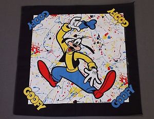 300x233 Nos Vtg Goofy Bandana Handkerchief Disney Mickey Mouse Splatter - 90s Painting