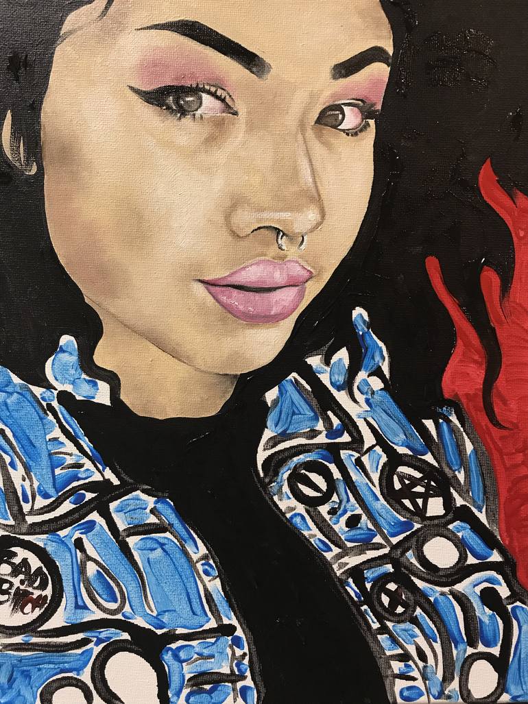 770x1027 Saatchi Art Bad Bitch Painting By Cresencio Cruz - A Bitch Painting