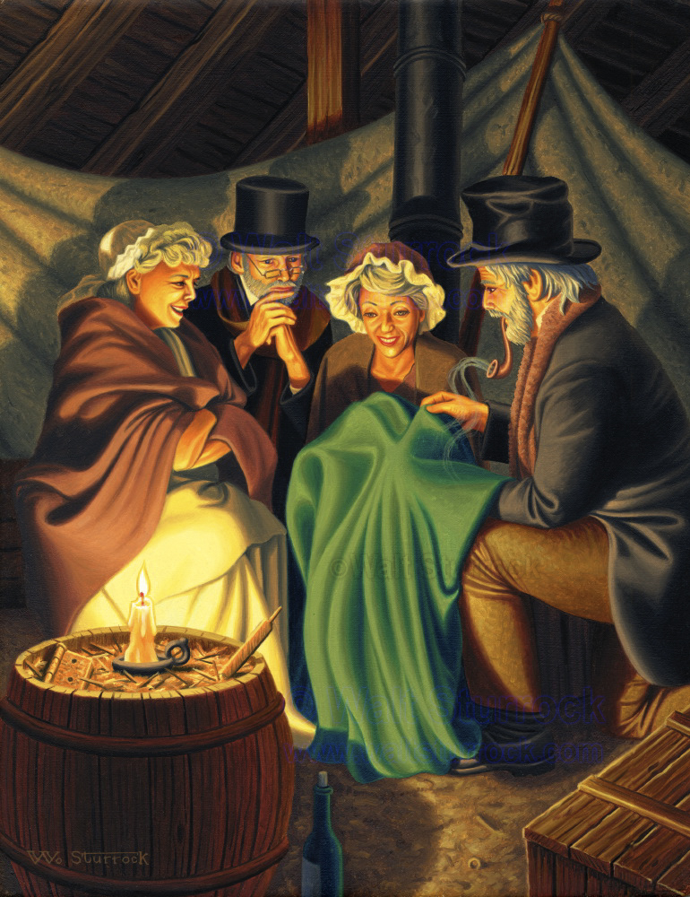 770x1000 A Christmas Book, Selling Scrooge's Possesions, Oil - A Christmas Carol Painting