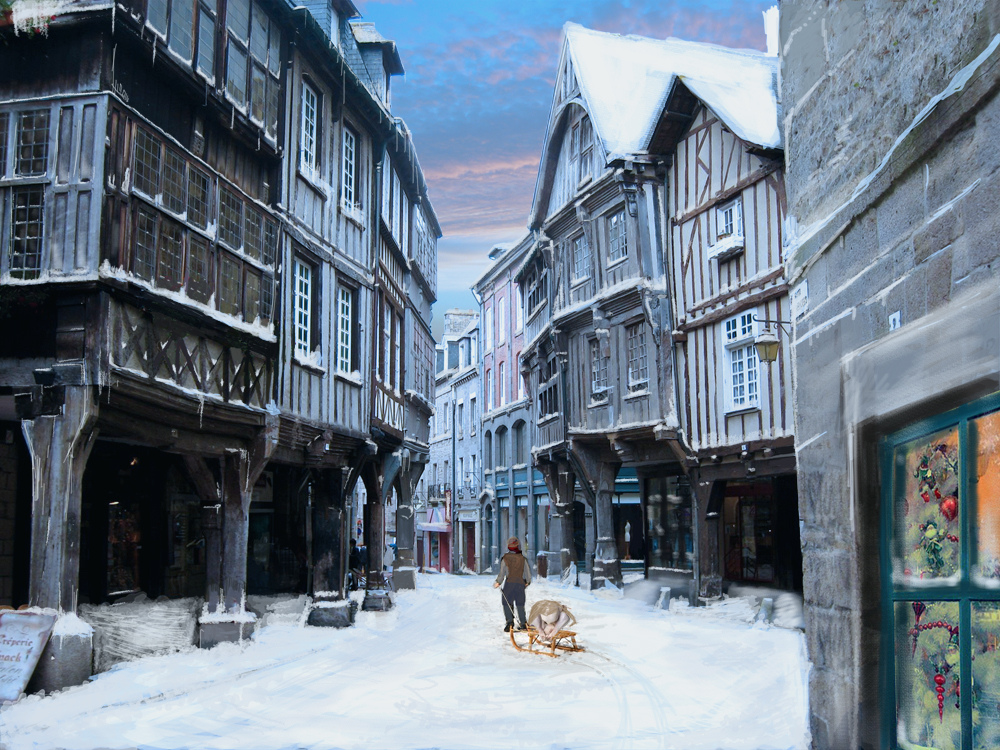 1000x750 A Christmas Carol Matte Painting. Got A Phone Call Late - A Christmas Carol Painting