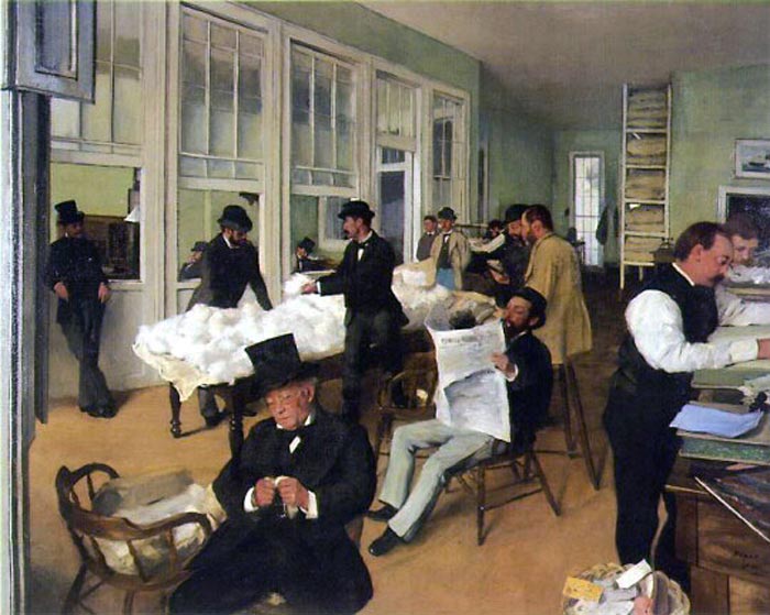 700x559 A Cotton Office In New Orleans By Edgar Degas Facts Amp History - A Cotton Office In New Orleans Painting