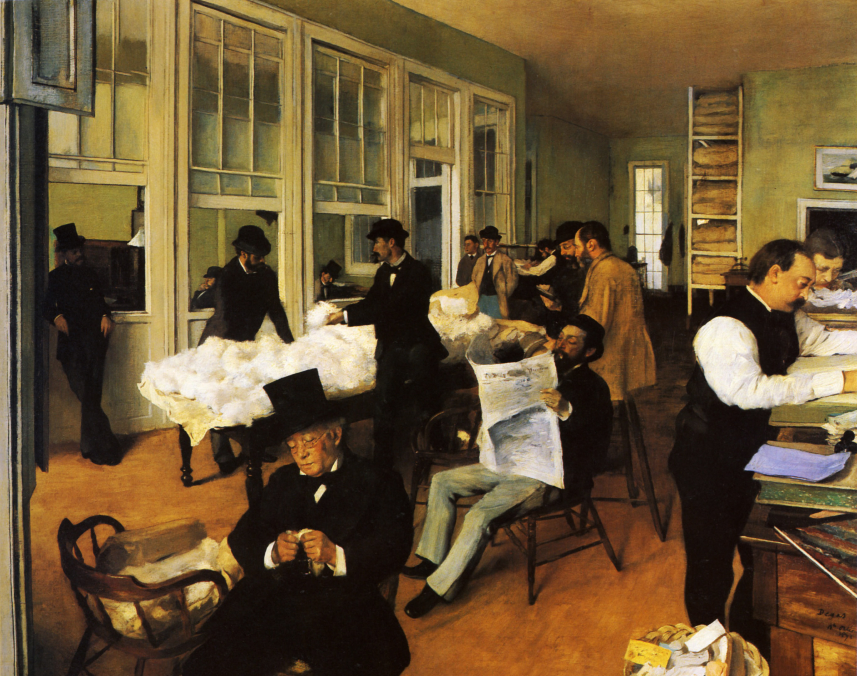 2735x2159 Edgar Degas - A Cotton Office In New Orleans Painting