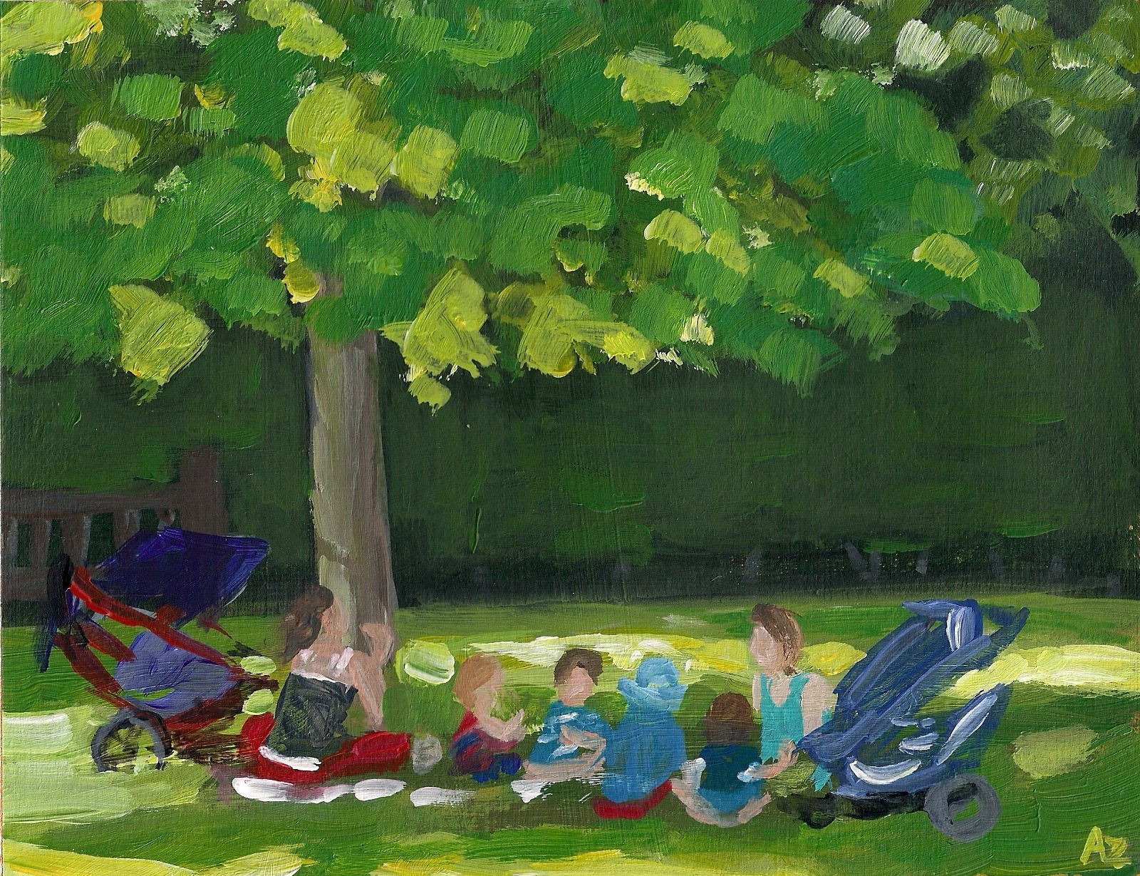 1600x1229 Azra's Painting A Day Picnic In The Park - A Day In The Park Painting