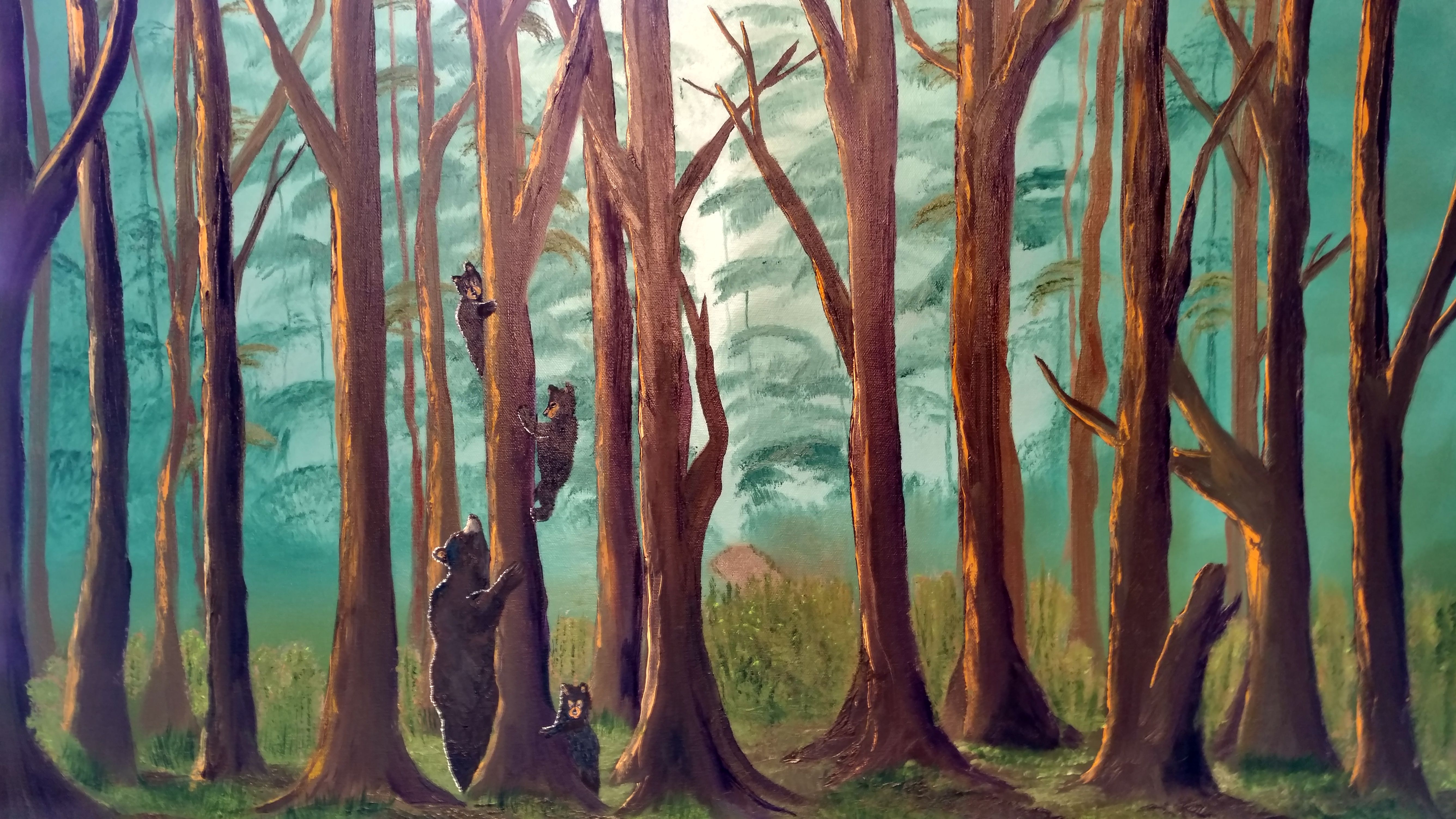 5344x3006 Oil Painting A Day In The Park Lisa's Artwork - A Day In The Park Painting