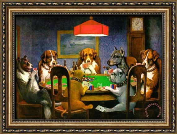 570x432 Cassius Marcellus Coolidge A Friend In Need Dogs Playing Poker - A Friend In Need Painting