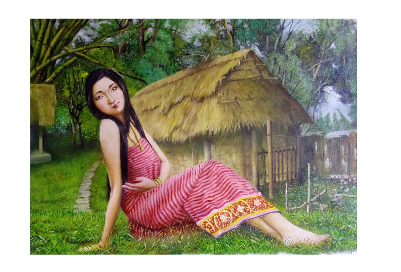 1280x870 Buy A Girl From Manipur Handmade Painting By Loso A Pao. Code - A Girl Painting