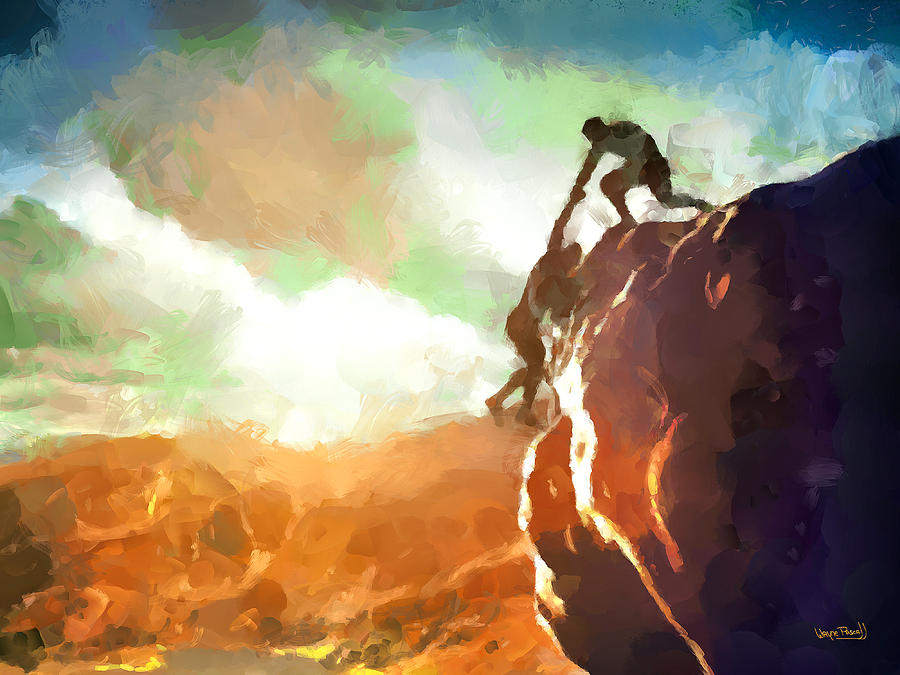 900x675 Helping Hand Painting By Wayne Pascall - A Helping Hand Painting
