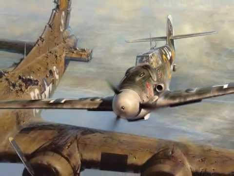 480x360 Bf 109 Pilot Franz Stigler And B 17 Pilot Charlie Brown's First - A Higher Call Painting
