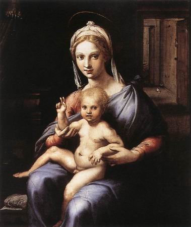 379x450 Madonna And Child Painting, Agiulio Romano Paintings Reproduction - A Madonna Is A Painting Of