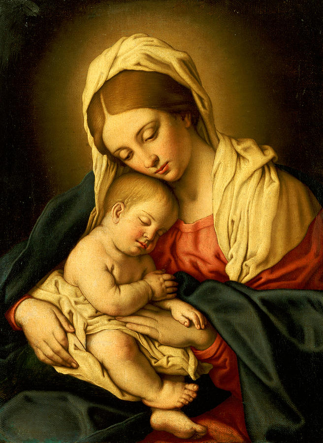 656x900 The Madonna And Child Painting By Il Sassoferrato - A Madonna Is A Painting Of