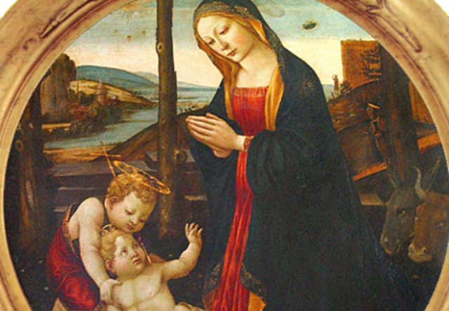 640x444 The Madonna With Saint Giovannino Ufo Painting Strange - A Madonna Is A Painting Of