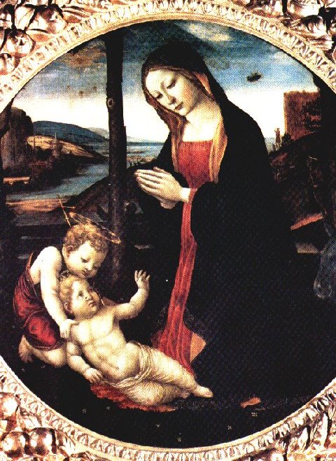 480x659 The Madonna With Saint Giovannino Ufo Paintings Simranjeet Singh - A Madonna Is A Painting Of