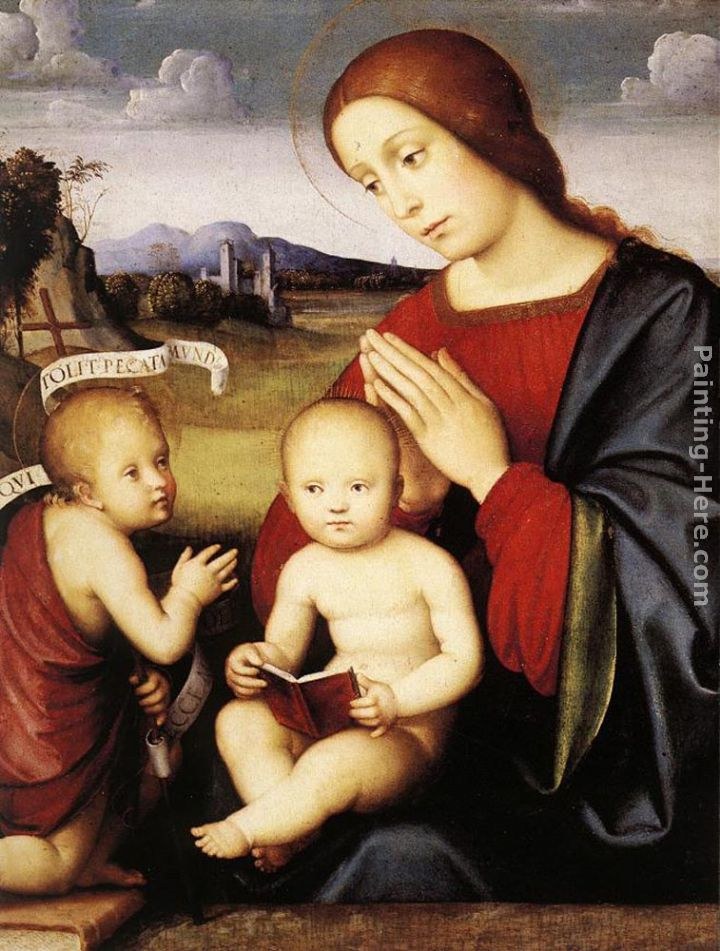 720x951 Francesco Francia Madonna And Child With Infant St John - A Madonna Is A Painting Of