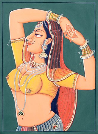329x450 With One Nearly Reaching The Navel - A Navel Painting