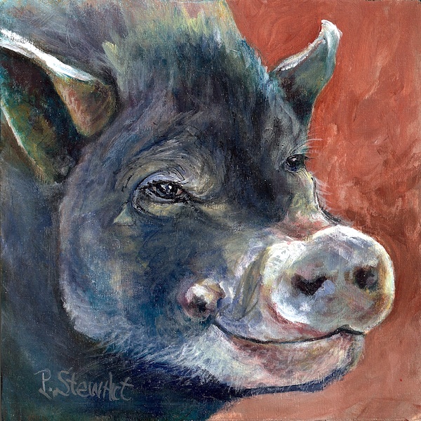 600x600 Penny Paints Pigs And Other Paints Pet Portraits - A Pair Of Pigs Painting