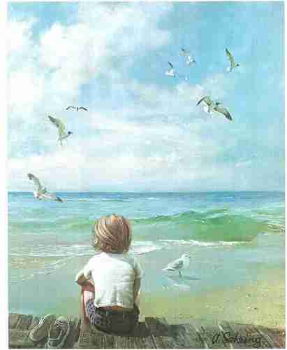 411x500 Boy On Beach Painting By A. Sehring Wall Decor Wall Decor Posters - A Sehring Painting