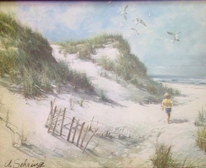 720x587 A Day At The Beach - A Sehring Painting