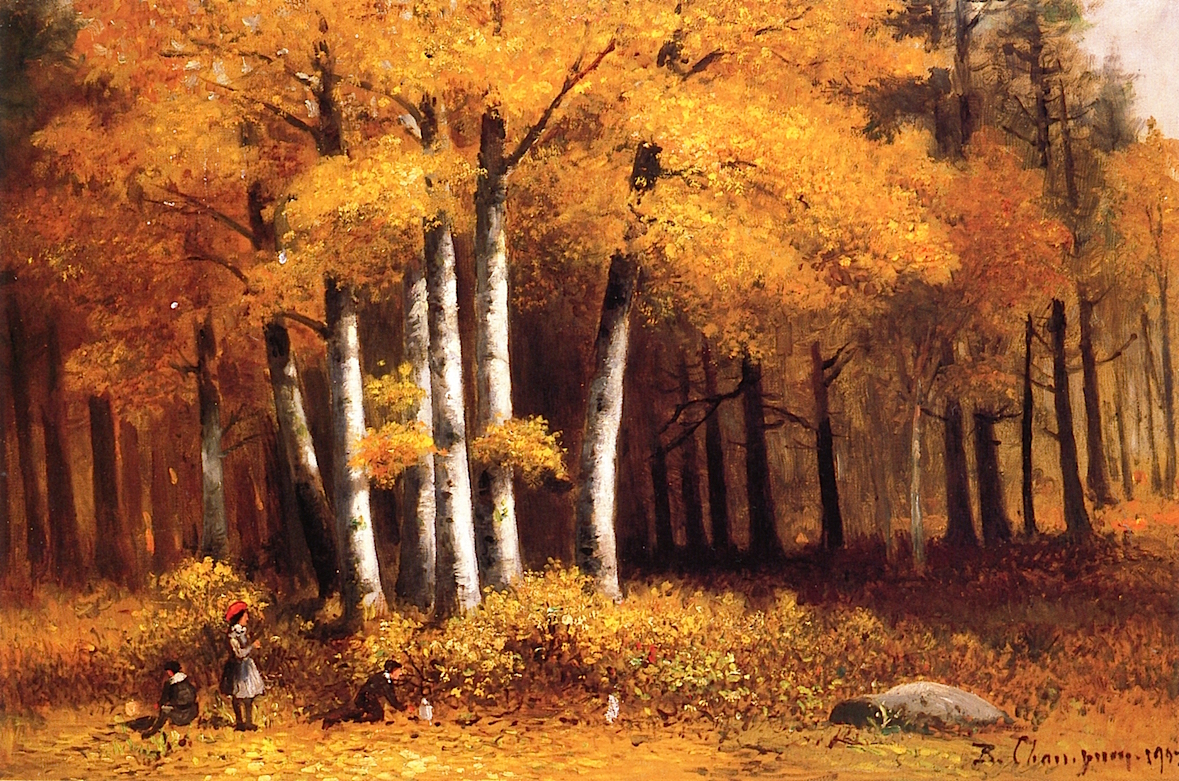 1179x781 A Walk In The Woods Painting Benjamin Champney Oil Paintings - A Walk In The Woods Painting