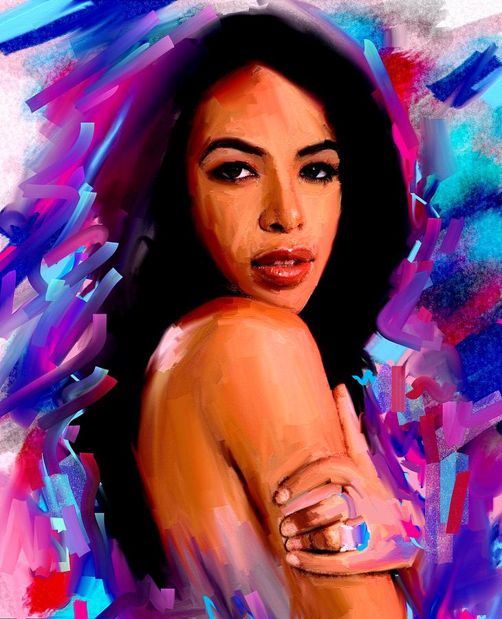 730x900 Aaliyah Painting By Bogdan Floridana Oana - Aaliyah Painting