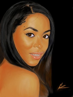300x400 Aaliyah Painting By Karl Anthony - Aaliyah Painting