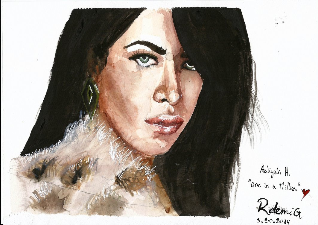 1063x752 Aaliyah ,baby Girl, Watercolor Painting By Rdem7 - Aaliyah Painting