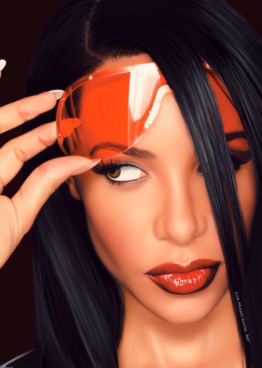 904x1270 Lisa Murray Digital Art My Digital Painting Of Aaliyah This Is My - Aaliyah Painting
