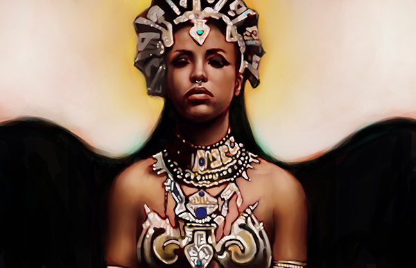 600x386 Aaliyah Digital Painting On Behance - Aaliyah Painting
