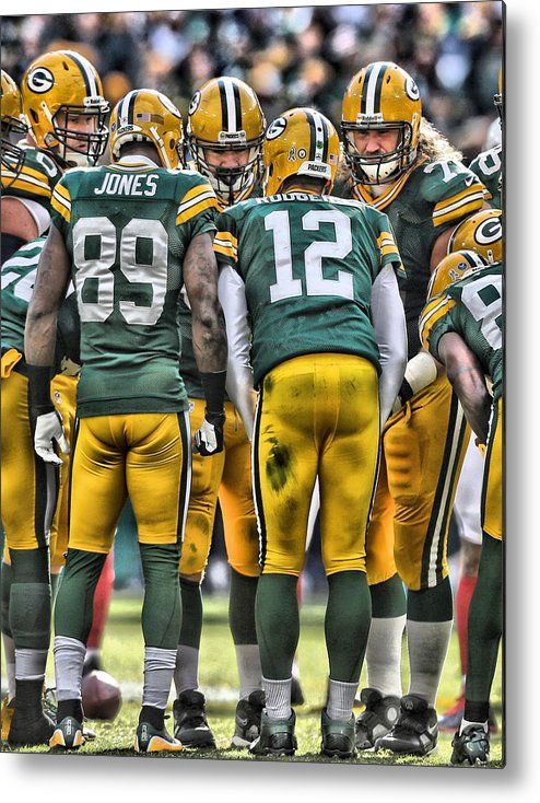494x734 Aaron Rodgers Art 5 Metal Print By Joe Hamilton - Aaron Rodgers Painting