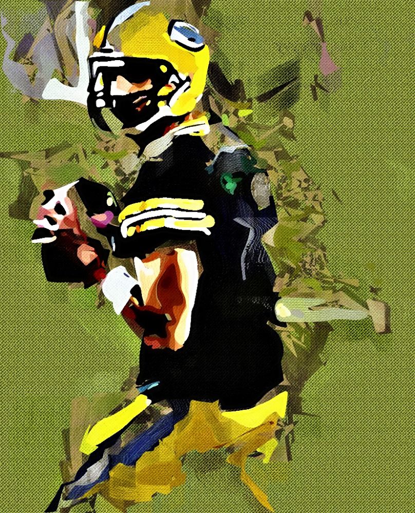 808x999 Aaron Rodgers Cubism Abstract Painting - Aaron Rodgers Painting