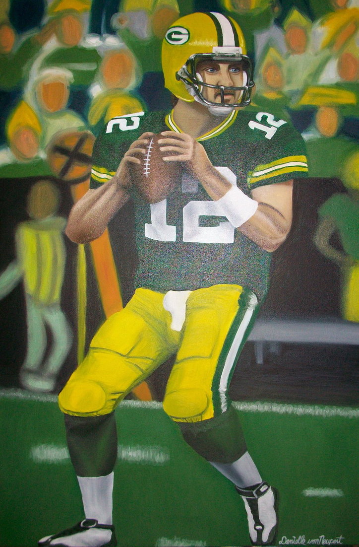 724x1102 Aaron Rodgers Painting By Danielle Von Neupert - Aaron Rodgers Painting