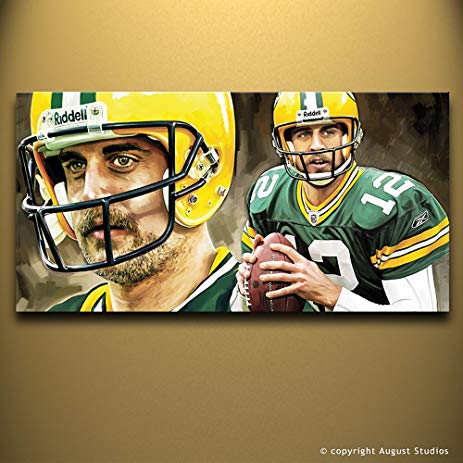 463x463 Aaron Rodgers Original Artwork Artist Signed Canvas - Aaron Rodgers Painting