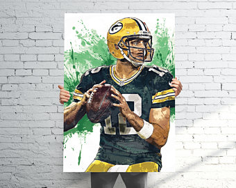 340x270 Green Bay Packers Decor Etsy - Aaron Rodgers Painting