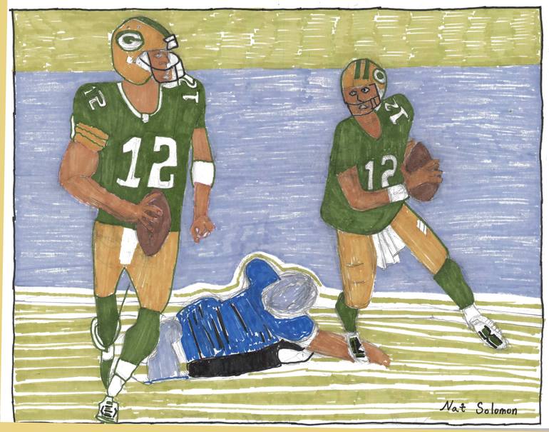 770x605 Saatchi Art Aaron Rodgers Canvas Transfer Painting - Aaron Rodgers Painting