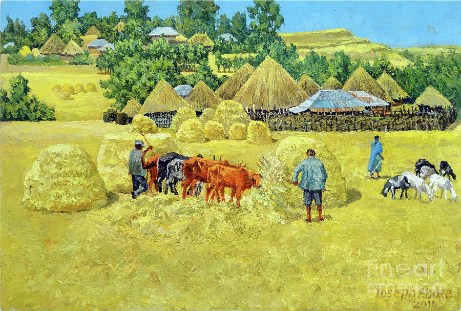 900x607 In Selale Painting By Yoseph Abate - Abate Painting