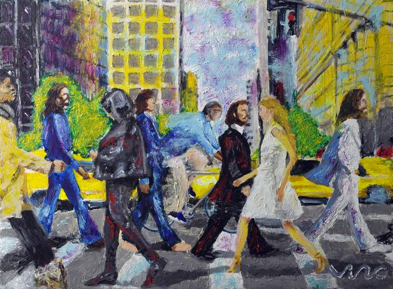 770x567 Saatchi Art The Abbey Road In New York Painting By Vincent Grondin - Abbey Road Painting