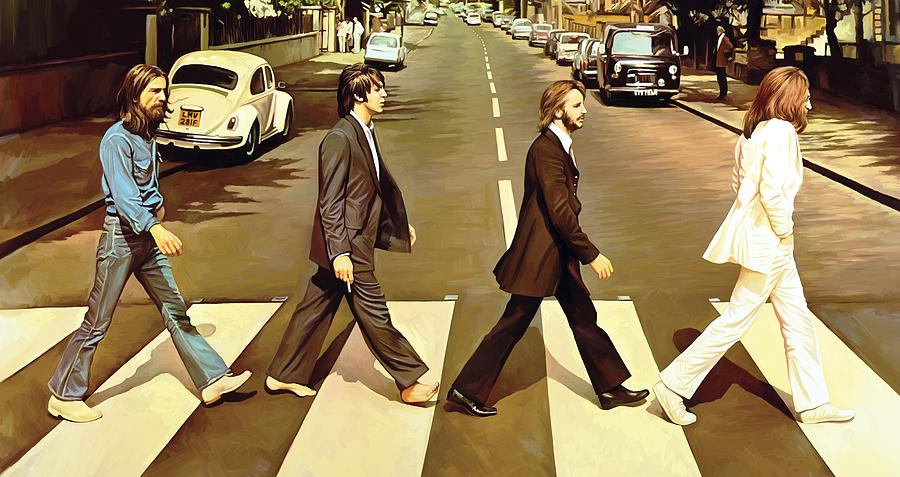 900x477 The Beatlesbbey Roadrtwork Painting By Sheraz - Abbey Road Painting