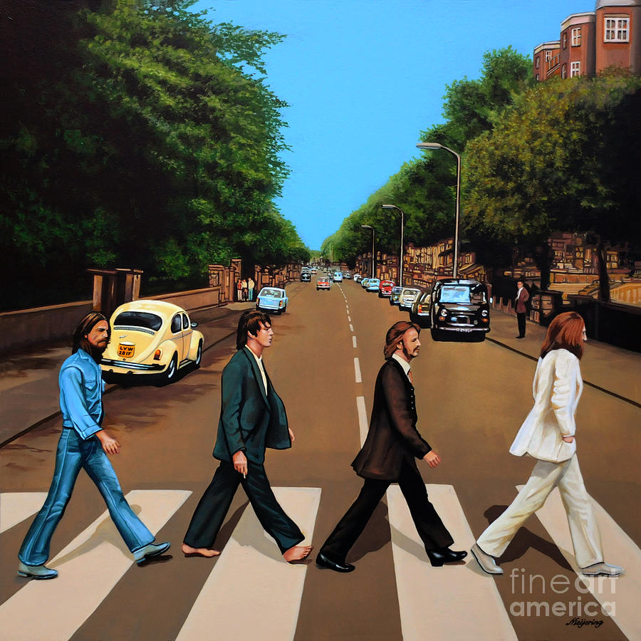900x900 The Beatles Abbey Road Painting By Paul Meijering - Abbey Road Painting