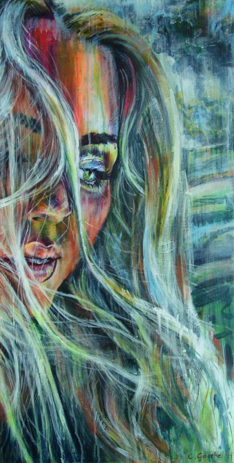 770x1524 Saatchi Art Colorful Abby Painting By Catherine Gauche - Abby Painting