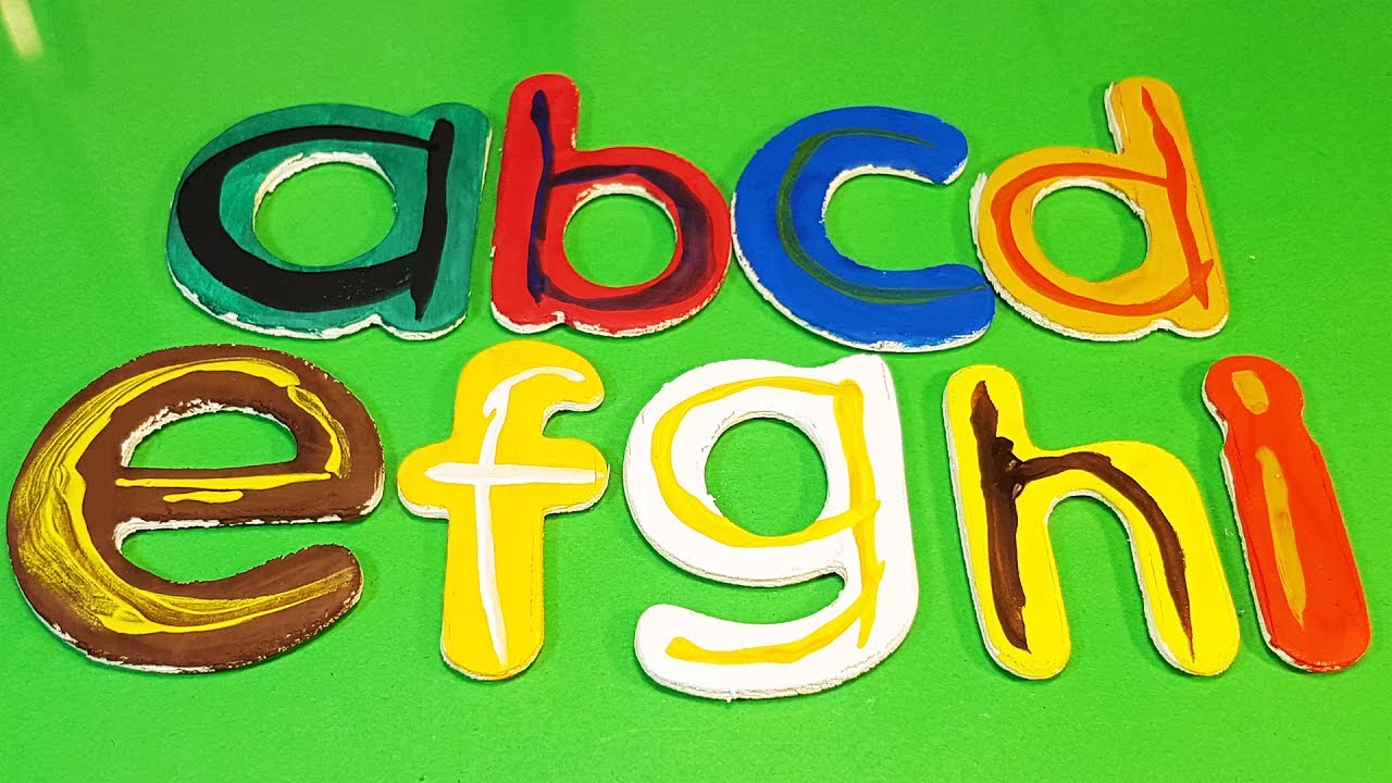 1280x720 Painting Wooden Letters With Paint And Learning Colors - Abc Painting