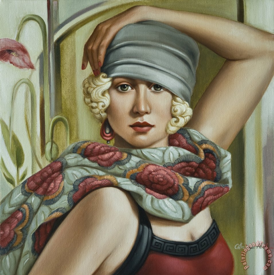 956x960 Catherine Abel Grey Cloche Painting - Abel Painting