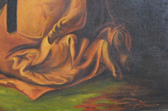 700x465 J Veerman. (20th Century) - Abraham And Isaac Painting