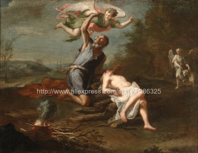 640x496 Religious Angel Painting Pictures Of Abraham And Isaac Task - Abraham And Isaac Painting