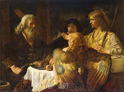 400x299 Abraham And The Three Angels Rembrandt Painting 9108 Topofart - Abraham And The Three Angels Painting